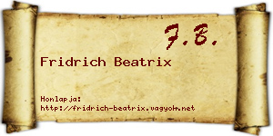 Fridrich Beatrix névjegykártya